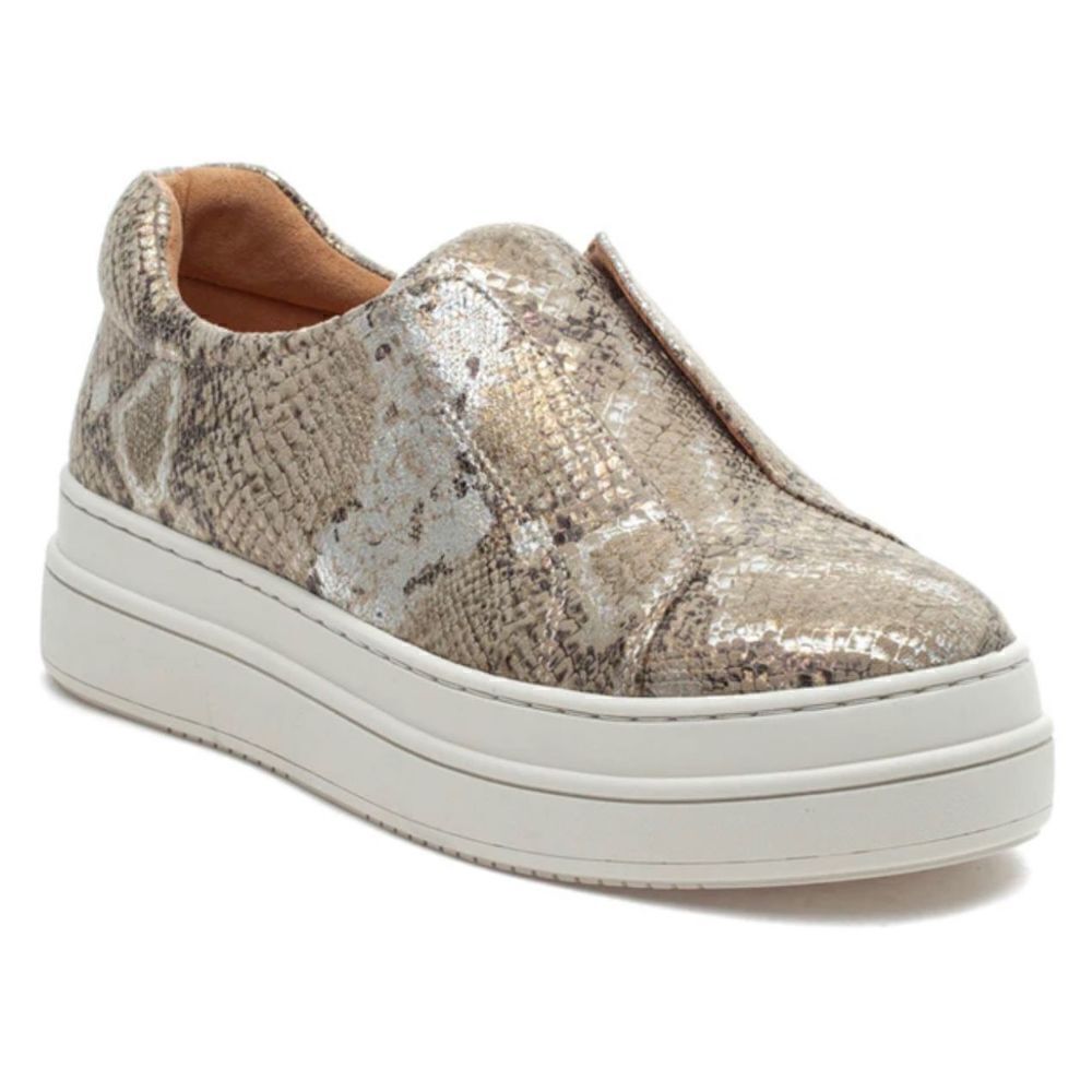 Authentic j slides Noel natural snake leather size 7